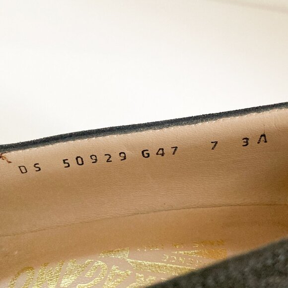 Ferragamo Black Suede 'Cinzia' Block Heel Shoes, Women S 7 - Picture 7 of 10